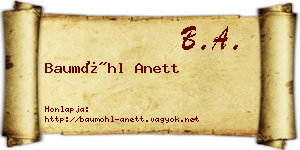 Baumöhl Anett névjegykártya
